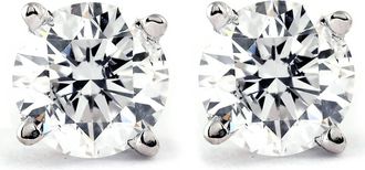 Pompeii3 Tiny 1/4Ct Round Diamond Small Stud Earrings in 14K White or Yellow Gold Classic Setting
