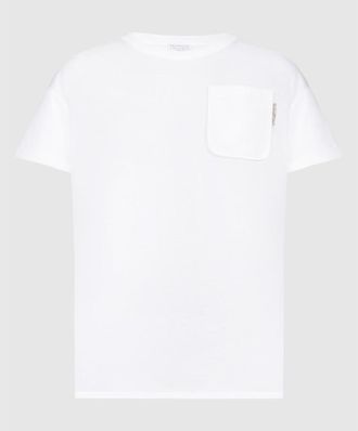 Brunello Cucinelli White Cotton Relaxed Shirt, Size Medium