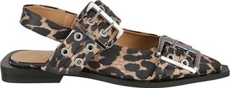 Ganni Feminine Buckle Ballerinas - Dames - Ballerinas - Bruin - 37 EU - Polyester - Schoenen