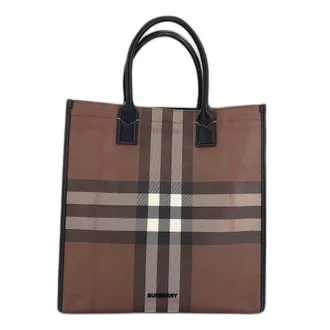 Burberry Brown Pvc Tote Bag (Pre-Owned)