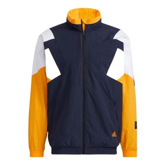 adidas St Brand Wvjk Contrasting Colors Logo Micro Mark Athleisure Casual Sports Zipper Hooded Jacket Multicolor HE7473
