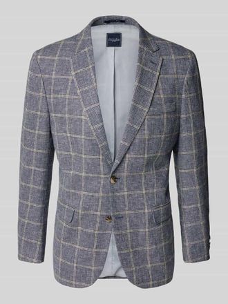 Christian Berg Leinensakko mit Reverskragen in Blau, Gr&ouml;&szlig;e 26