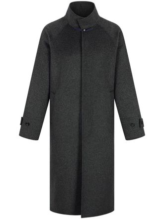 Shanghai Tang mandarin-collar cashmere coat - men - Cashmere - 54 - Black