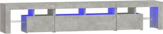vidaXL Vidaxl - Mueble De Tv Con Luces Led Gris Hormig&oacute;n 230x36,5x40 Cm