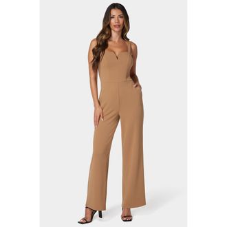 Bebe WomenS Scuba Crepe Jumpsuit With Strap