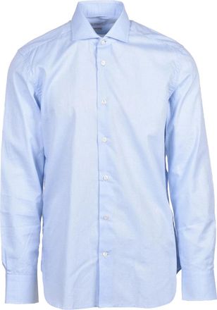 Borsa Light Blue Textured Cotton Shirt