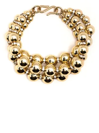 Dior Set orecchini e bracciale con strass - Oro