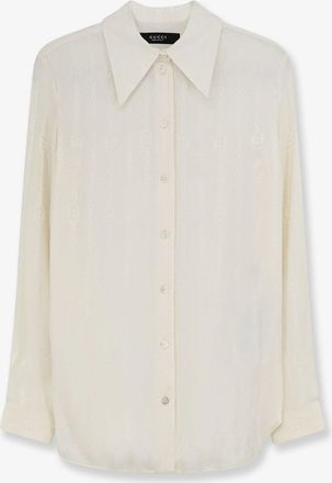 Gucci Camicia in seta con stampa iconica - GUCCI - gender_Woman