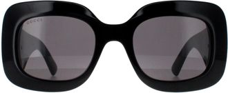 Gucci vierkant dames zwart met zilvergrijs GG1695S