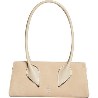 Christian Louboutin Medium Baguette Nubuck Leather Shoulder Bag in F702 Saharienne at Nordstrom