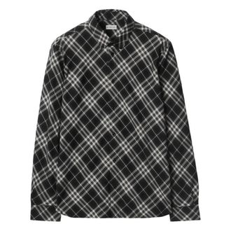 Burberry Relaxed Fit Check Cotton Flannel Shirt, Size Medium