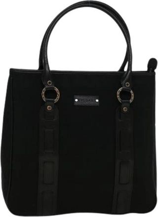 Bulgari Tweedehands Canvas handtassen - Dames - Vintage Shopper - Zwart - ONE Size - Leer - Vintage