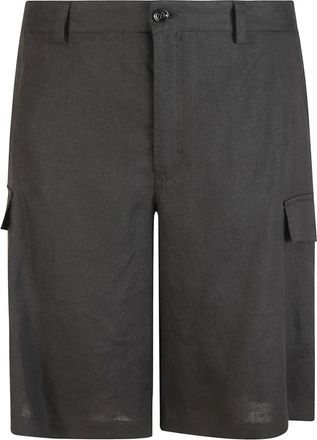 Dolce & Gabbana Linnen Cargo Shorts - Heren - Korte Broeken - Zwart - L - Linnen - Korte Broeken