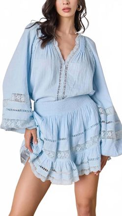 Rococo Sand Lace Mini Skirt In Dove Blue
