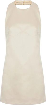 Elisabetta Franchi Duchesse Mini Jurk - Dames - Korte kleedjes - Geel - S - Polyester - Kleedjes