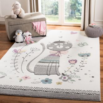 Safavieh Carousel Kids Machine Made Area Rug, Ivory / Pink Kids Style Easy Care