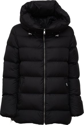Add Hooded Side-Zip Nylon Down Jacket