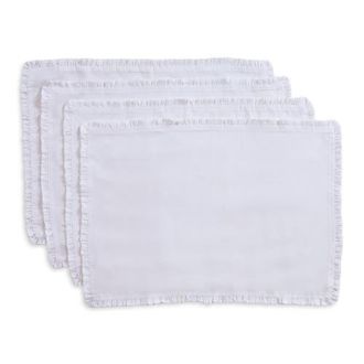 Solino Home Linen Placemats - Juliette Ruffle, 14 x 19 in White at Nordstrom, Size Medium