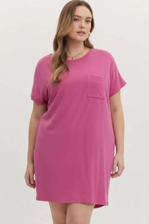 Entro Everyday Comfort T-Shirt Dress In Pink