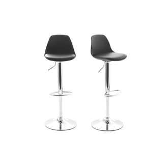 Miliboo Miliboo - Lote De 2 Taburetes De Dise&ntilde;o Negros Steevy