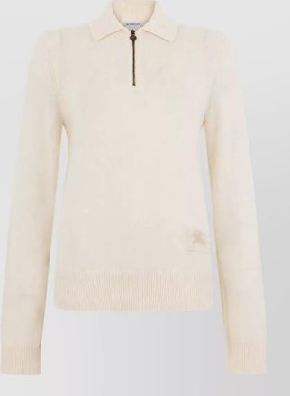 Burberry cashmere zip collar long sleeve sweater