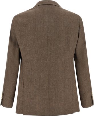 Brunello Cucinelli Mens Brown Linen Blazer Clothing