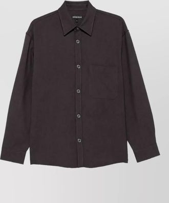 Emporio Armani virgin wool classic long-sleeve shirt