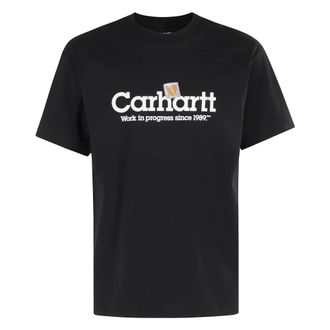 Carhartt Work in Progress Carhartt Wip, T-Shirts, male, Black, Size: S Black SS Label T-shirt