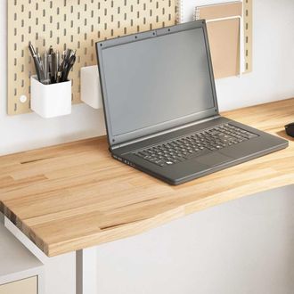 Berkfield Home Desk Top Untreated 120x50x2.5 cm Solid Wood Oak Rectangular in Brown