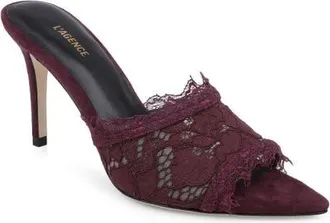 L'agence Penn Pointed Toe Lace Sandal in Burgundy at Nordstrom, Size 7.5