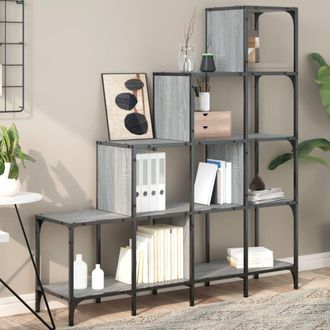 vidaXL Vidaxl - Estanter&iacute;a Madera Ingenier&iacute;a Y Metal Gris Sonoma 122x30x132 Cm
