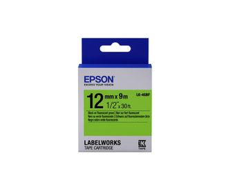 Epson Lk-4gbf Cinta Para Impresora De Etiquetas Negro Sobre Verde