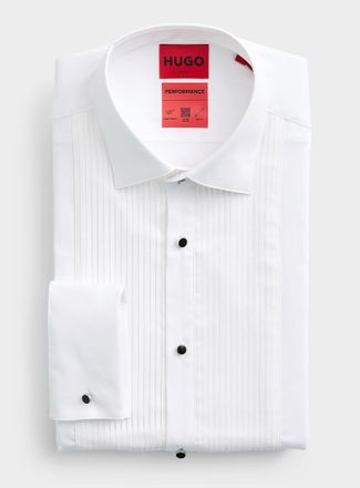 HUGO BOSS Mens Contrast buttons and bib tuxedo shirt Slim fit