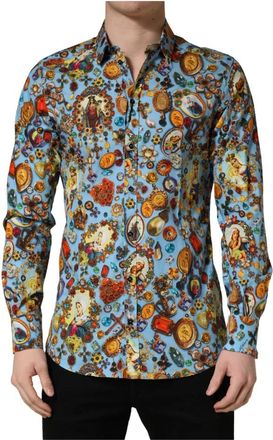 Dolce & Gabbana Gold Shirt - Heren - Casual Overhemden - Veelkleurig - XL - Katoen - Overhemden