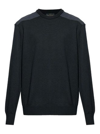 Paul & Shark wool shoulder-patch sweater - men - Wool - XXXL - Black