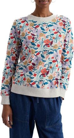 Seasalt Cornwall Bright Wave Organic Cotton Sweatshirt in Winding Meadow Mix at Nordstrom, Size 10