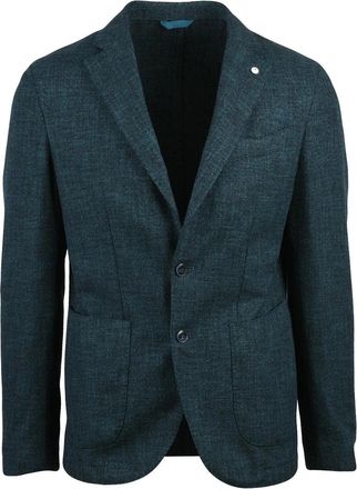 L.B.M. 1911 Fitted Jacket with Textured Fabric and Notch Lapel