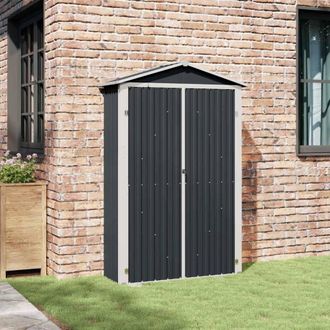 Berkfield Home Garden Shed Anthracite 116x45x175 cm Galvanised Steel in Charcoal | Size: 116 x 45 x 175 cm