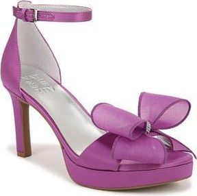 Naturalizer Always Bow Ankle Strap Platform Sandal in Hyper Violet Satin at Nordstrom Rack, Size 5