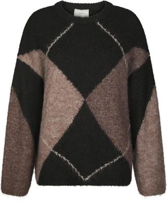 Neo Noir Inga Check Fluff Knit Blouse - Dames - Truien - Veelkleurig - Maat: XS Wol