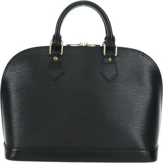 Louis Vuitton Alma Handbag Epi Leather Black Leather Handbag (Pre-Owned)