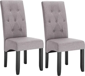 Woltu Coppia Sedie Da Cucina Sala Da Pranzo Ristorante Con Schienale Gambe Legno Grigio Chiaro (lino) - Woltu