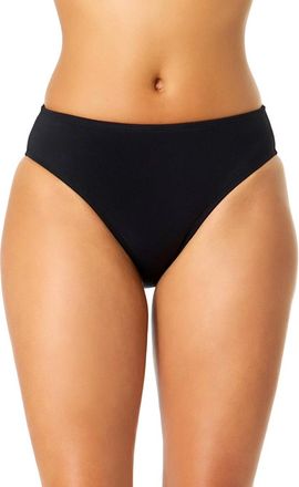 Anne Cole Womens Live In Color Solid Clean Midrise Swim Bottom in Black at Nordstrom, Size X-Small