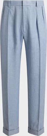 Ralph Lauren Men & apos;s Hand-Tailored Linen-Blend Trousers
