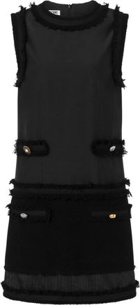 Moschino Mini-jurk met franje - Zwart