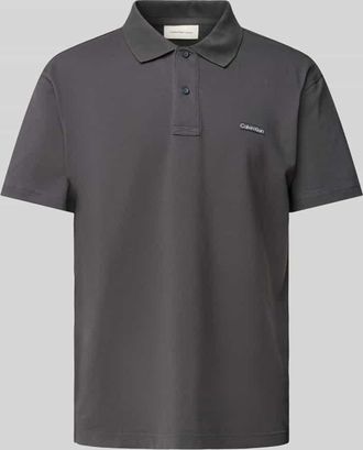 Calvin Klein Jeans Poloshirt mit Label-Patch in Anthrazit, Größe S