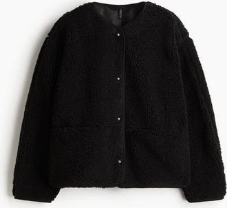 H&M Teddy Jacket in Black at Nordstrom, Size Xx-Small