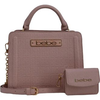 Bebe Thea Small Satchel with Card Wallet in Powder Pink at Nordstrom Rack