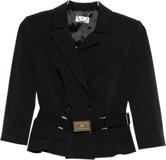 Elisabetta Franchi Womens Belted Double-Breasted Jacket
