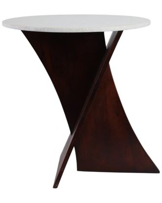 Sagebrook Home 21X20in Marble Top Criss Cross Accent Table